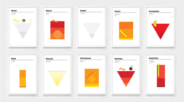 Minimalistische Cocktail-Poster Cocktail Poster Nick Barclay