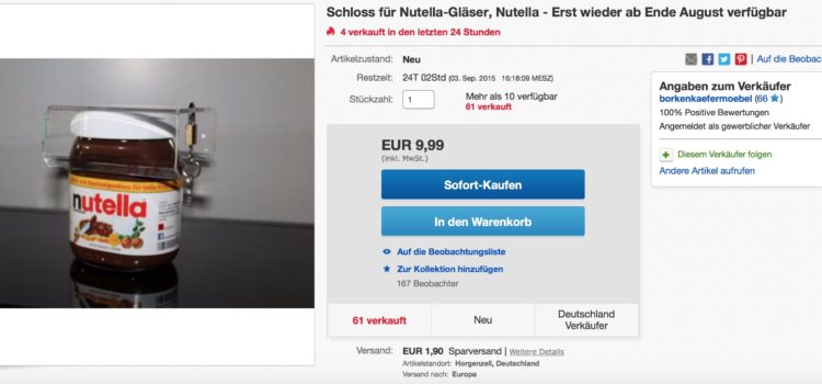 Must Have? Schloss für das Nutella-Glas Nutella Sicherheitsschloss
