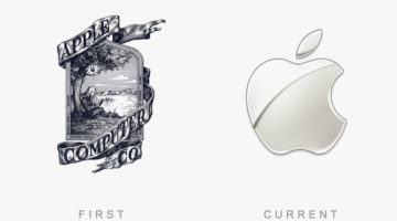Logo von Apple - Damals und heute