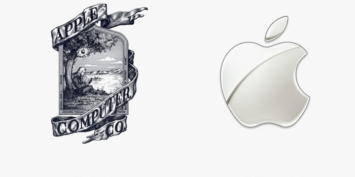 Bekannte Logos – damals und heute Logo von Apple - Damals und heute