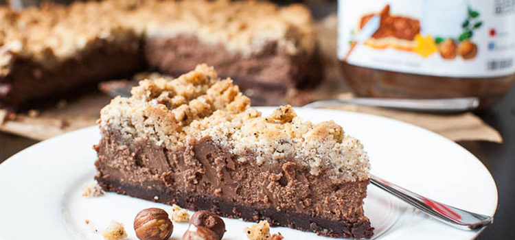 Rezept: Nutella-Schoko-Käsekuchen Nutella-Schoko-Käsekuchen mit Haselnuss-Streuseln