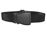 Flyingbelt Airline Seatbelt Gürtel Herren schwarz/schwarz - Stufenlos verstellbarer 110cm...