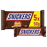 Snickers Schokoriegel, Erdnüsse, Karamell, Eine Packung á 5 Riegel | Fußball Snack | (1 x 5 x 50...